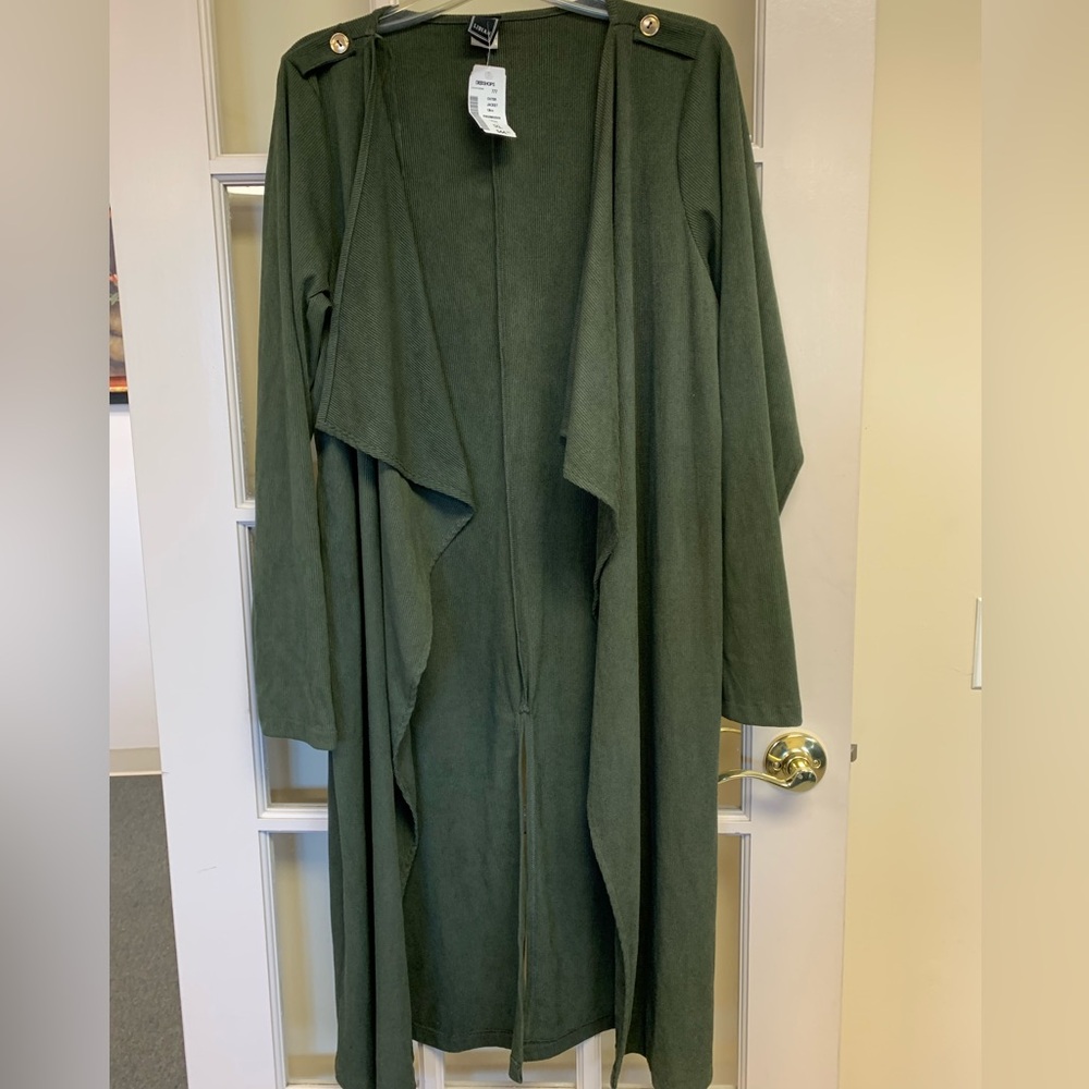 NWT Libyan Olive Green duster- Size 1X